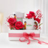 Saas Bahu Duo Mug with Red Roses Arrangement