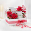 Saas Bahu Duo Mug with Red Roses Arrangement - Image 2